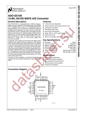 ADC12C105CISQ/NOPB datasheet  